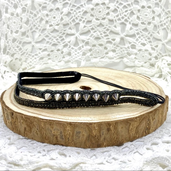 Pink Pewter Hand-Beaded Headband - Picture 2 of 3